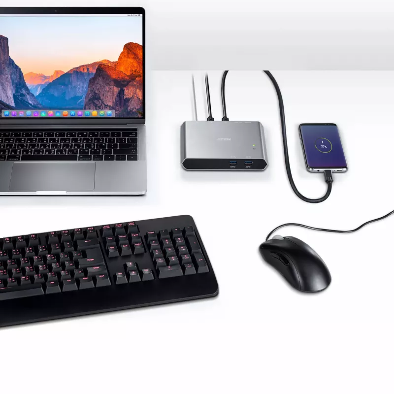 ATEN 2 prievadų USB-C Gen 1 Dock Switch