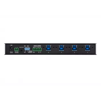ATEN 4 uostų USB 3.1 Gen1 pramoninis jungiklis, 5 Gbit/s, juodas, metalinis