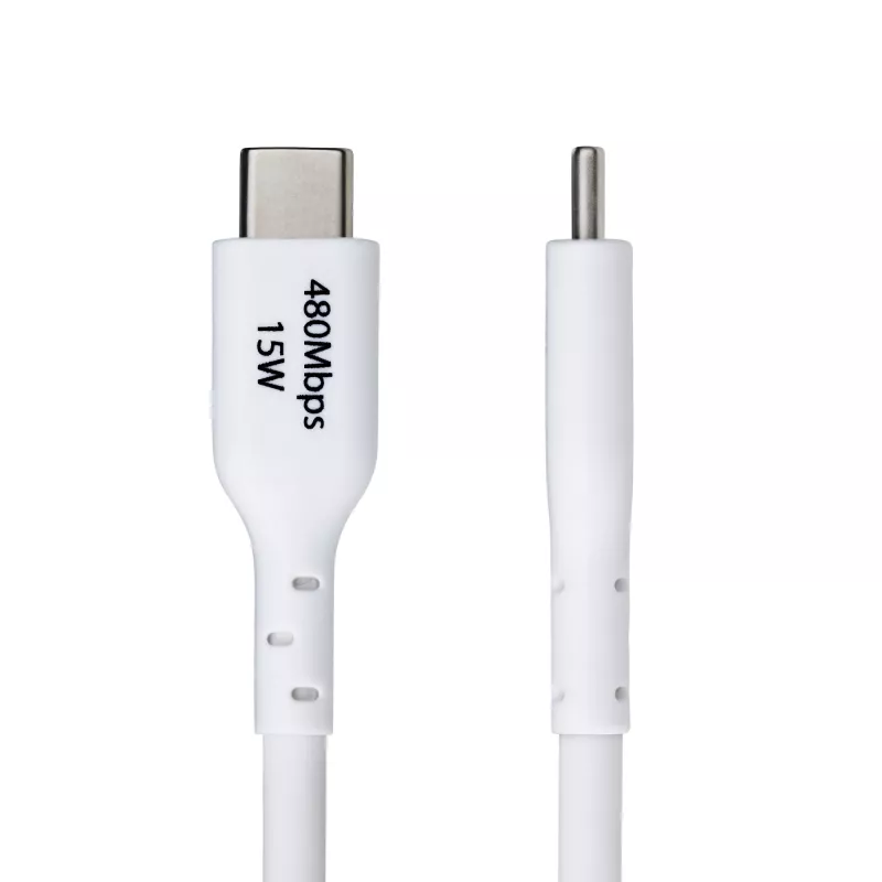 StarTech.com 3m USB-A į USB-C įkrovimo laidas, įkrovimas ir sinchronizavimas, 3A, USB 2.0, TPE apvalkalas - baltas
