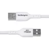 StarTech.com 3m USB-A į USB-C įkrovimo laidas, įkrovimas ir sinchronizavimas, 3A, USB 2.0, TPE apvalkalas - baltas