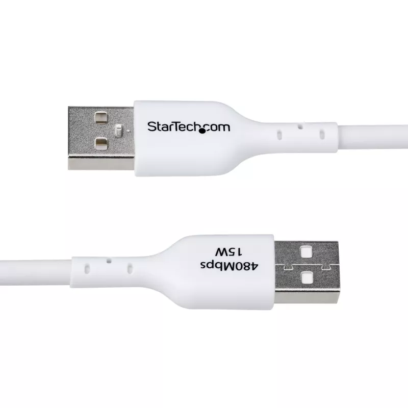 StarTech.com 3m USB-A į USB-C įkrovimo laidas, įkrovimas ir sinchronizavimas, 3A, USB 2.0, TPE apvalkalas - baltas
