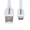 StarTech.com 3m USB-A į USB-C įkrovimo laidas, įkrovimas ir sinchronizavimas, 3A, USB 2.0, TPE apvalkalas - baltas