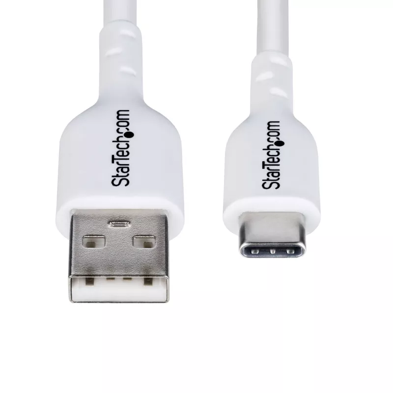 StarTech.com 3m USB-A į USB-C įkrovimo laidas, įkrovimas ir sinchronizavimas, 3A, USB 2.0, TPE apvalkalas - baltas