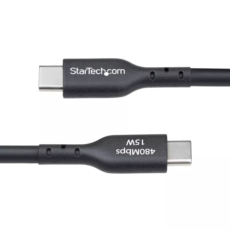 StarTech.com USB-A į USB-C įkrovimo ir sinchronizavimo laidas, 4 m, 3 A, USB 2.0, TPE apvalkalas, juodas