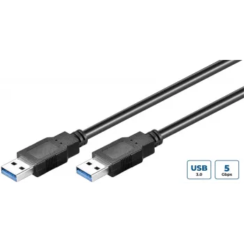 Microconnect USB3.0AA1B USB laidas USB 3.2 Gen 1 (3.1 Gen 1) 1 m USB A Juodas
