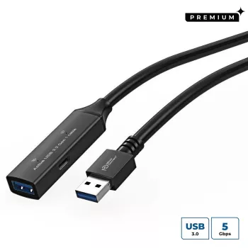 Microconnect USB3.0AAF15A USB 3.2 Gen 1 aktyvus ilginimo laidas 15 m, USB A - USB A, juodas