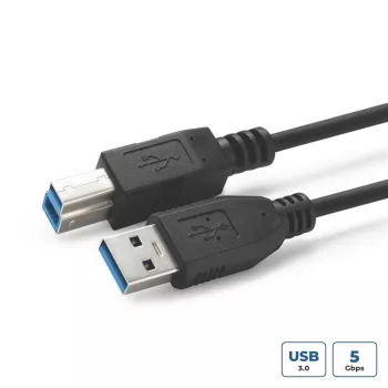 Microconnect USB3.0AB1B USB laidas USB 3.2 Gen 1 (3.1 Gen 1) 1 m USB A USB B Juoda