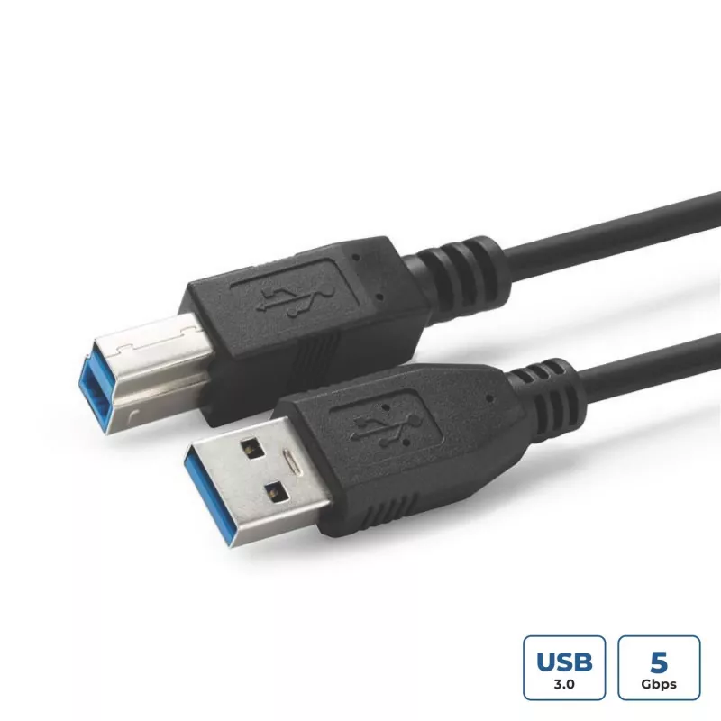 Microconnect USB3.0AB1B USB laidas USB 3.2 Gen 1 (3.1 Gen 1) 1 m USB A USB B Juoda