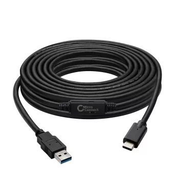 Microconnect USB3.1CA5AMP USB laidas USB 3.2 Gen 1 (3.1 Gen 1) 5 m USB C USB A Juodas
