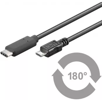 MicroConnect USB3.1CAMIB1 USB laidas USB 2.0 1 m USB C į Micro-USB B juodas