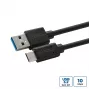 Microconnect USB3.2CA0.25 USB laidas USB 3.2 Gen 2 (3.1 Gen 2) 0,25 m USB A USB C juodas
