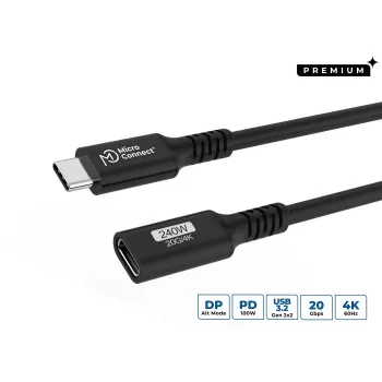 MicroConnect USB3.2CC1.5EX USB-C laidas USB4 Gen 2x2 1,5 m juodas