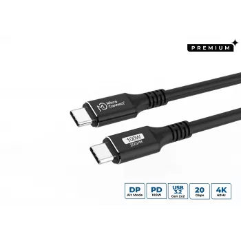 MicroConnect USB3.2CC5 USB-C laidas 5 m, USB 3.2 Gen 2, juodas