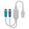 Microconnect USBA2XPS2 USB–PS/2 laidas 0,3 m 2x 6 kontaktų Mini-DIN USB A baltas