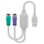 Microconnect USBA2XPS2 USB–PS/2 laidas 0,3 m 2x 6 kontaktų Mini-DIN USB A baltas