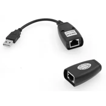 Microconnect USBEXT60M USB prailgintuvas per tinklą 60 m juodas