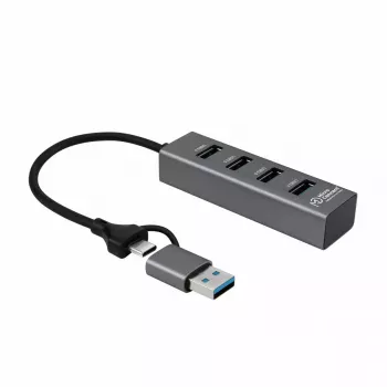 Microconnect USBHUB4-2IN1 USB 3.2 Gen 1 4 prievadų USB šakotuvas, juodas