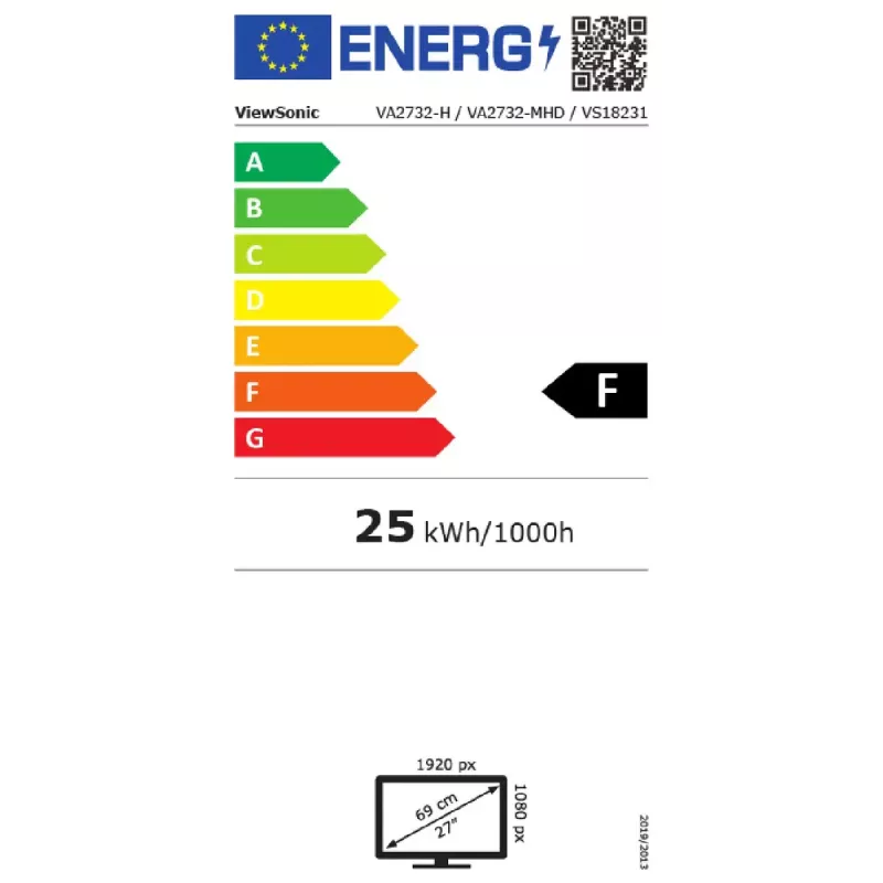 ViewSonic VA2732-H monitor 68,6 cm (27 colių) 1920 x 1080 pikselių Full HD LED juodas