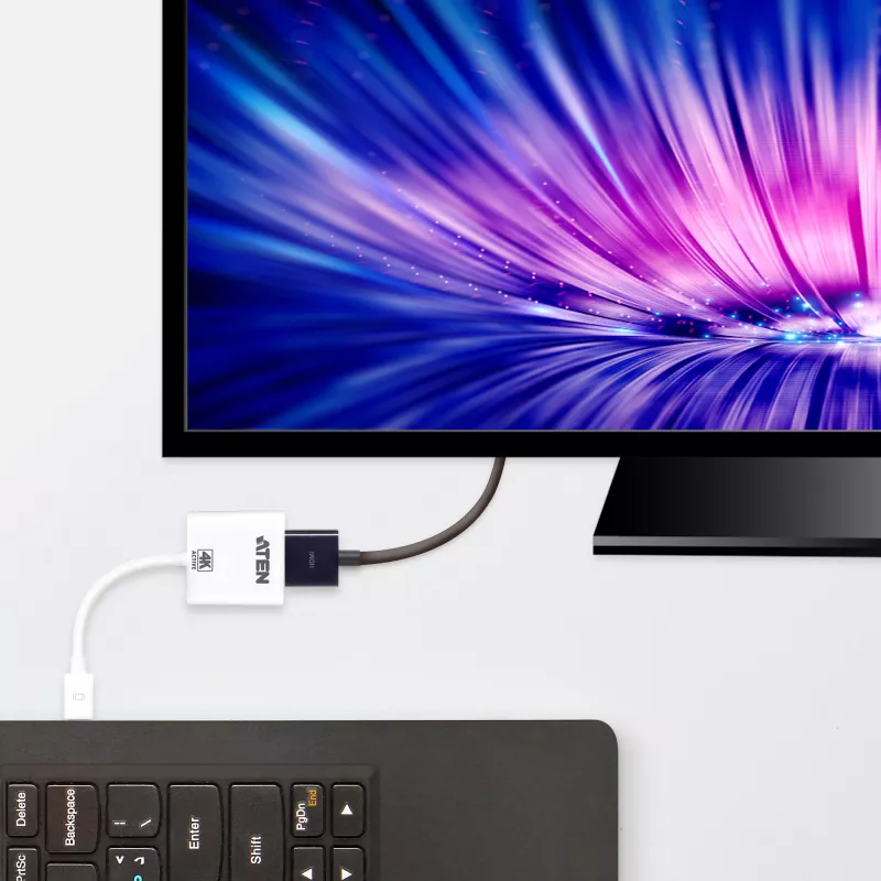 ATEN 4K Active mini DisplayPort į HDMI keitiklis, 3D, iki 3840x2160 @30Hz