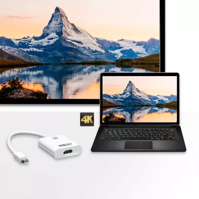 ATEN 4K Active mini DisplayPort į HDMI keitiklis, 3D, iki 3840x2160 @30Hz