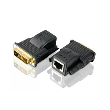 ATEN Mini DVI vaizdo signalo prailgintuvas per Cat5e/6 (20m), 1920 x 1080 pikselių, AV siųstuvas ir imtuvas, 20 m, laidinis, juoda, HDCP
