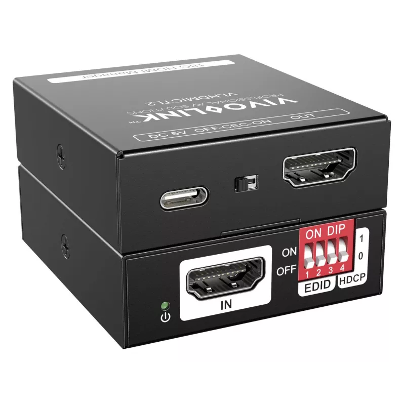 Vivolink VLHDMICTL2 EDID emuliatorius 3840x2160 18Gbit/s Juodas