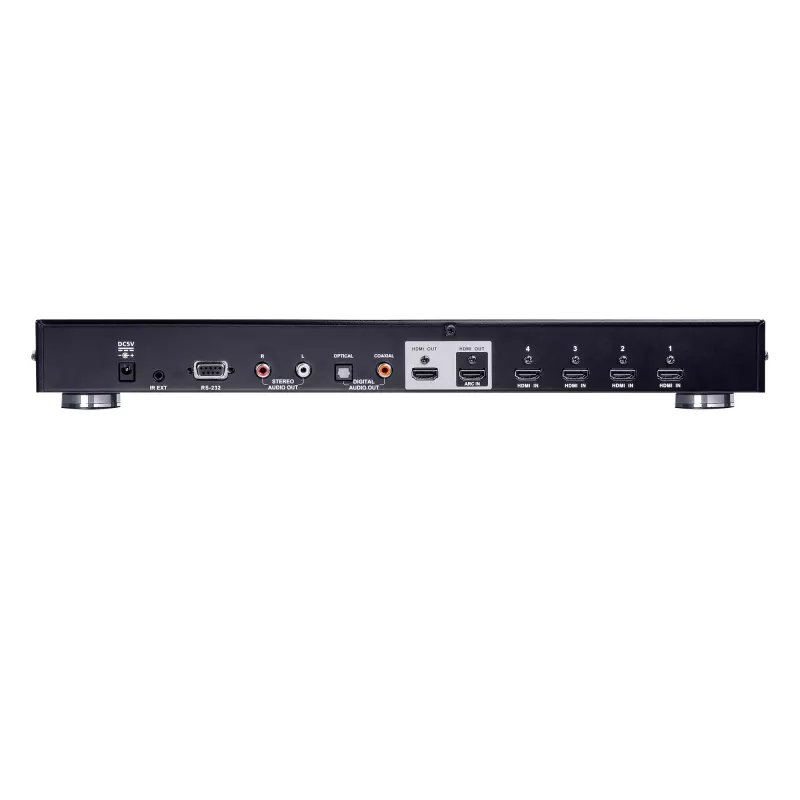 ATEN VS482B 4 prievadų True 4K HDMI jungiklis su dviem išėjimais, metalinis, juodas, 60 Hz, 3840 x 2160