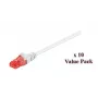 Microconnect V-UTP603WVP Cat6 U/UTP tinklo jungtinis kabelis 3 m, baltas, 10 vnt. komplektas
