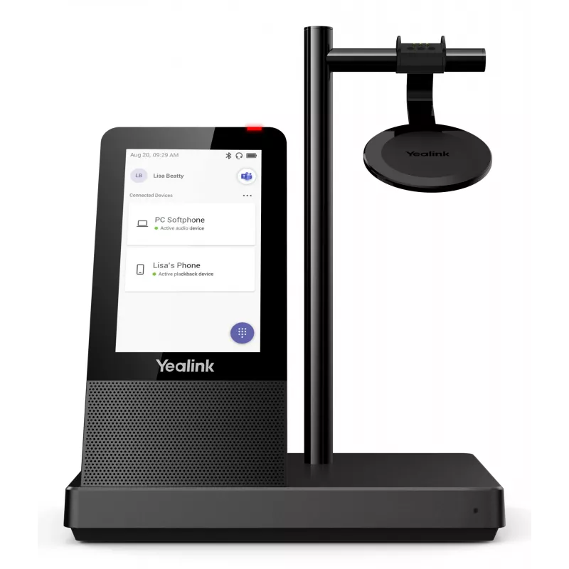 Yealink WH66 DECT belaidė ausinė DUAL TEAMS, biurui/skambučių centrui, 20–20000 Hz, 127 g, asmeninė garso konferencijų sistema, juoda