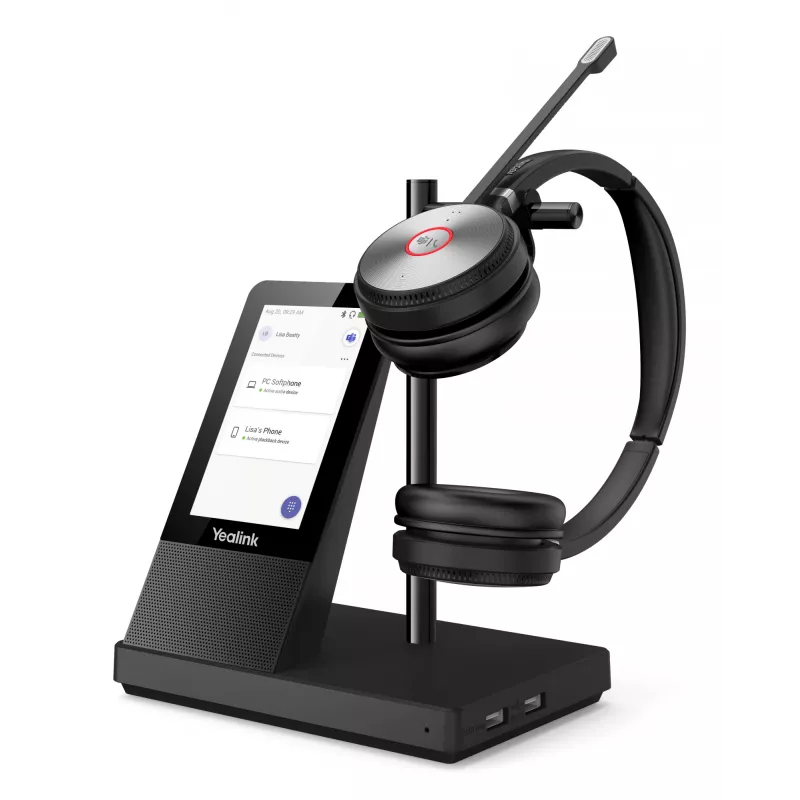 Yealink WH66 DECT belaidė ausinė DUAL TEAMS, biurui/skambučių centrui, 20–20000 Hz, 127 g, asmeninė garso konferencijų sistema, juoda