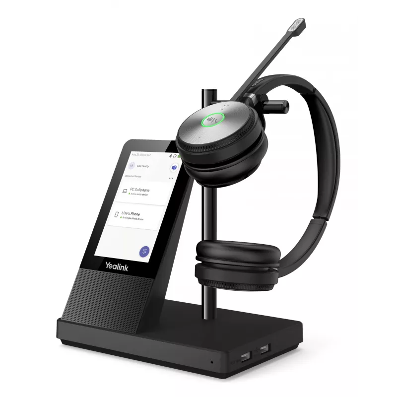 Yealink WH66 DECT belaidė ausinė DUAL TEAMS, biurui/skambučių centrui, 20–20000 Hz, 127 g, asmeninė garso konferencijų sistema, juoda