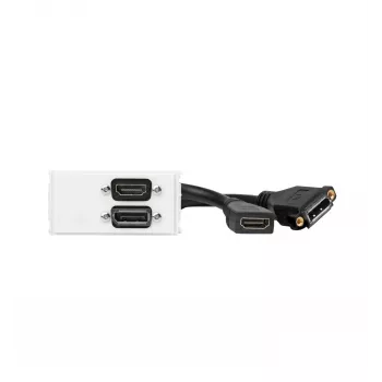 Vivolink WI221267 sieninis lizdas HDMI + DisplayPort baltas