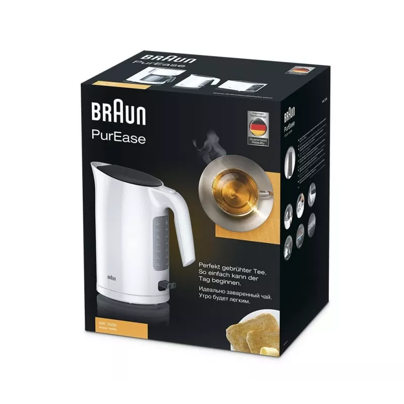 Braun PurEase WK 3100 WH elektrinis virdulys 1,7 L 2200 W baltas