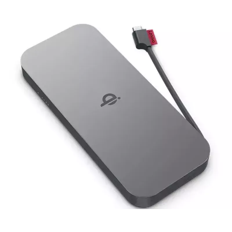 Lenovo GO nešiojama baterija 10000 mAh belaidžiu įkrovimu Pilka