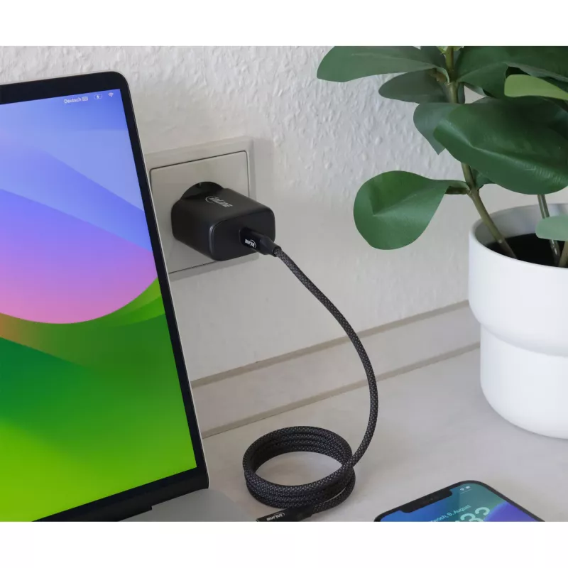 InLine USB PD maitinimo šaltinis, GaN įkroviklis, vienas USB-C, Power Delivery, 65W