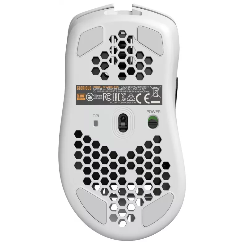 Glorious Gaming Glorious Model D Wireless – belaidė žaidimų pelė, matinė balta, dešiniarankiams, RF belaidis ryšys, 19000 DPI, balta