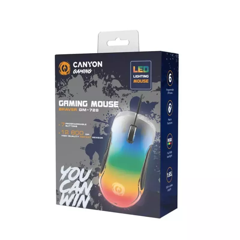 Laidinė žaidimų pelė Canyon Braver GM-728 Optinė