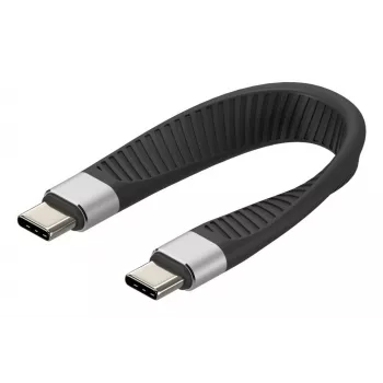 Techly ICOC-USBC-FL-U4 USB4 Gen 2x2 laidas, USB-C, 0,124 m, juodas