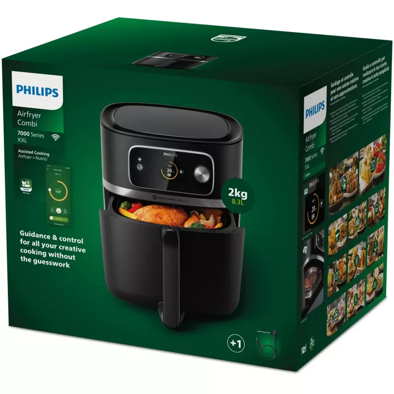 Karšto oro gruzdintuvė Philips 7000 serija HD9880/90 8,3L 2200W Juoda Nerūdijantis plienas