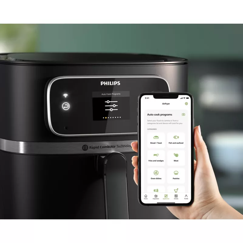 Karšto oro gruzdintuvė Philips 7000 serija HD9880/90 8,3L 2200W Juoda Nerūdijantis plienas