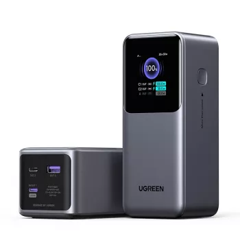 Ugreen 20000mAh 130W greitojo įkrovimo powerbankas, pilka spalva