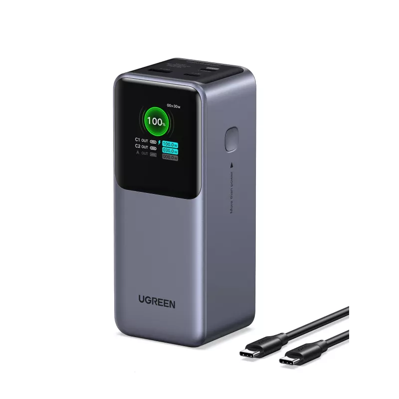Ugreen 20000mAh 130W greitojo įkrovimo powerbankas, pilka spalva