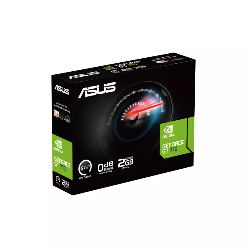 Vaizdo plokštė ASUS GeForce GT 710 – 2 GB GDDR5, 64 bit, PCIe 2.0, pasyvus aušinimas