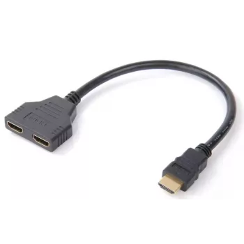 Microconnect HDMI Y-Splitter laidas, 0,2 m, HDMI A tipas (standartinis), 2 x HDMI A tipas (standartinis), 1920 x 1200 pikselių, juoda