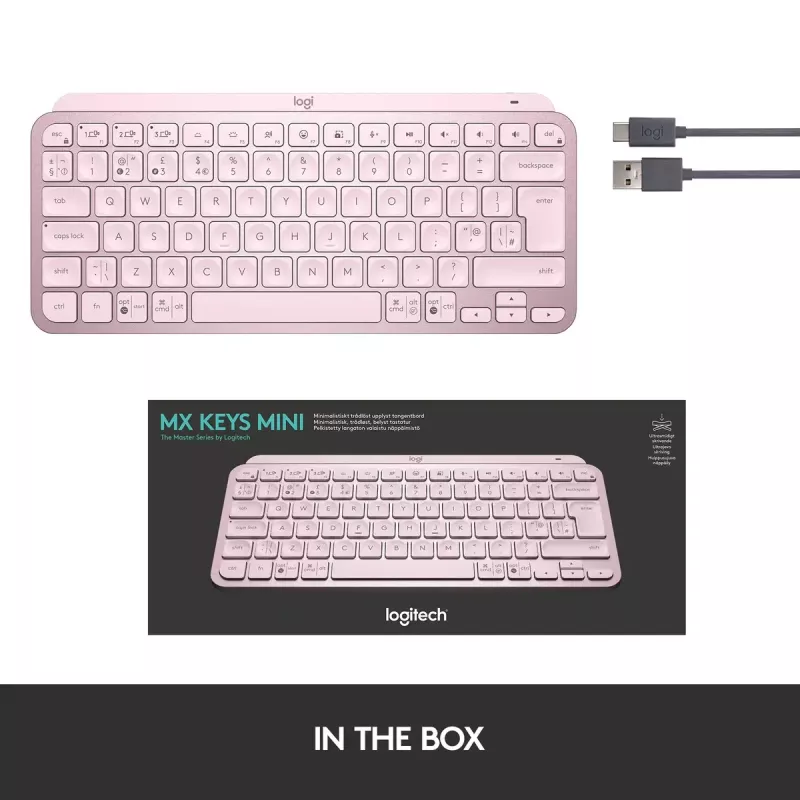 Klaviatūra Logitech MX Keys Mini (rožinė)
