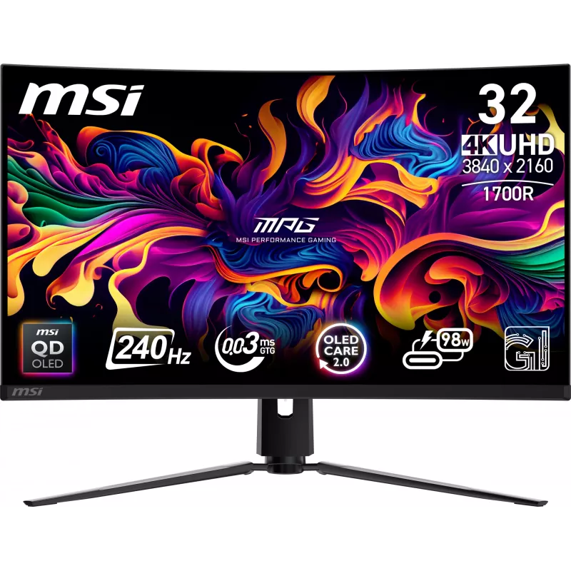 Monitorius MSI MPG 321CURX QD-OLED 80 cm (31,5 colio) 3840 x 2160 pikselių 4K Ultra HD juodas