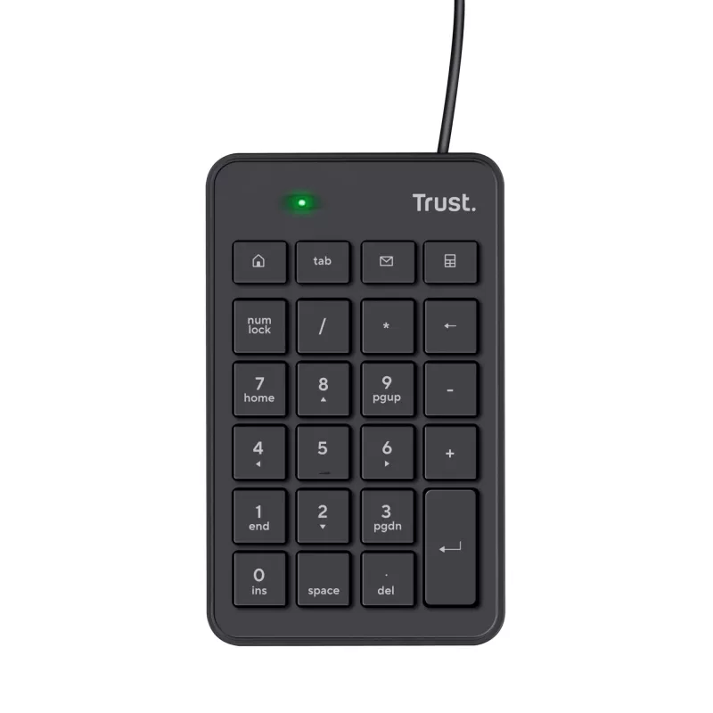 Trust 22221 skaitmeninis klaviatūros blokas nešiojamam kompiuteriui / asmeniniam kompiuteriui, USB, juodas