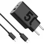Vidinis AC greitasis įkroviklis Motorola TurboPower 50W – universalus USB-C, juodas