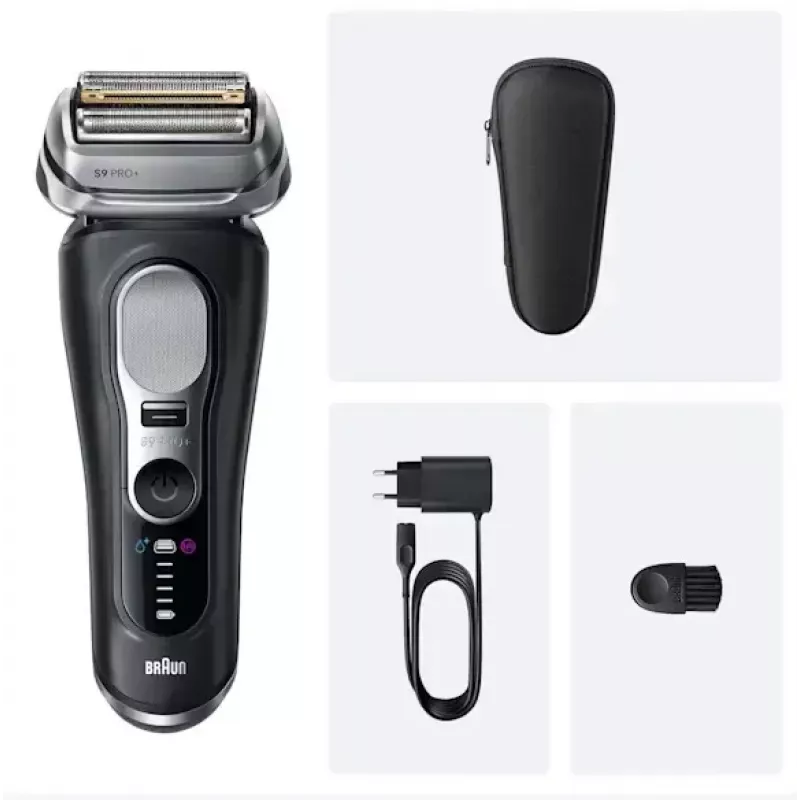 Braun Series 9 Pro+ 9600s folijos skustuvas su trimeriu, juodas