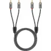Garso laidas WENTRONIC Goobay 65293 — 2 m, 2×RCA vyriškas į 2×RCA vyriškas, varis, paauksuoti kontaktai, magnetinis ekranavimas, pilka